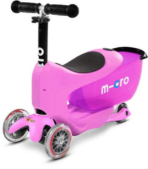 Micro Mini2go Deluxe Plus Potkulauta, Vaaleanpunainen