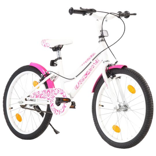 vidaXL Lasten pyörä 20" pinkki ja valkoinen
