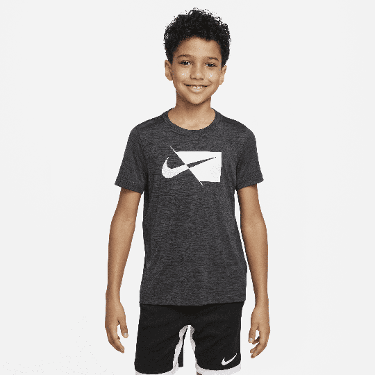 Nike Older Kids' (Boys') Short-Sleeve Training Top - Black