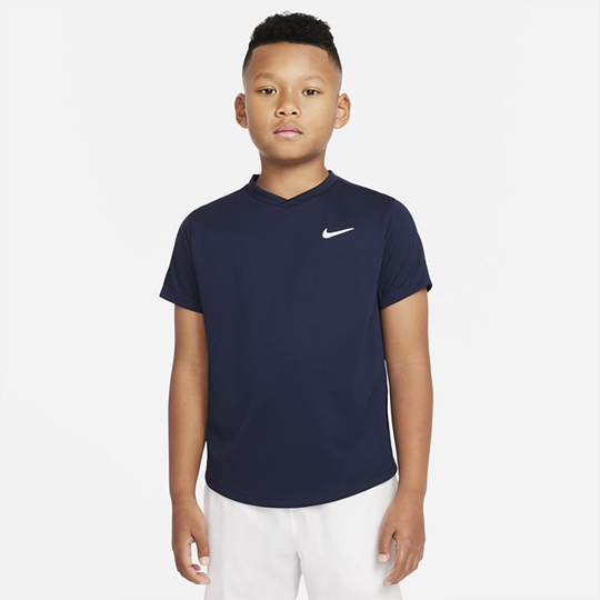 NikeCourt Dri-FIT Victory Older Kids' (Boys') Short-Sleeve Tennis Top - Blue