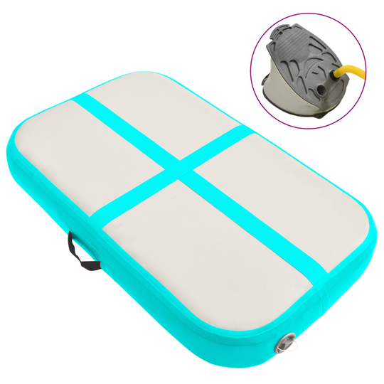vidaXL Täytettävä voimistelumatto pumpulla 60x100x20 cm PVC vihreä