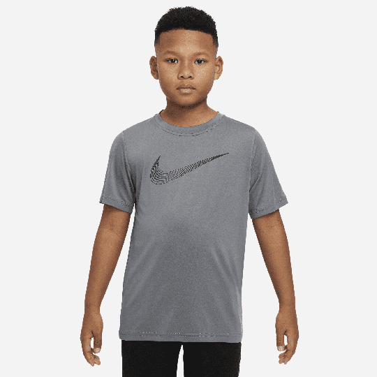 Nike Dri-FIT Older Kids' (Boys') Short-Sleeve Training Top - Grey