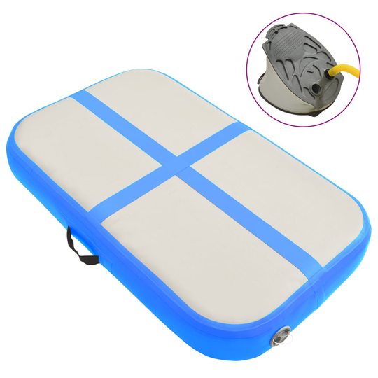 vidaXL Täytettävä voimistelumatto pumpulla 60x100x20 cm PVC sininen