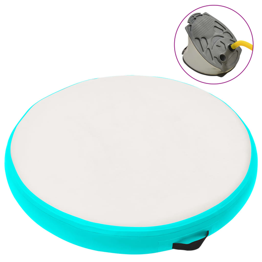 vidaXL Täytettävä voimistelumatto pumpulla 100x100x15 cm PVC vihreä