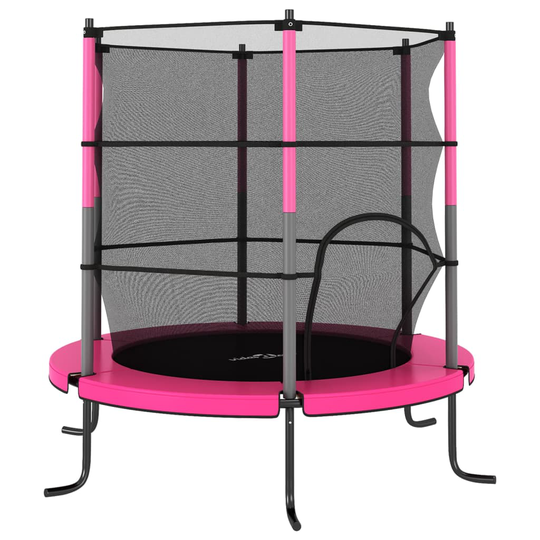 vidaXL Trampoliini suojaverkolla pyöreä 140x160 cm pinkki