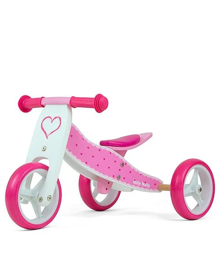 Milly Mally Potkupyörä 2in1 Jake Hearts, Pinkki