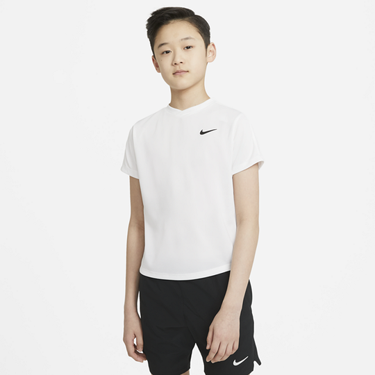 NikeCourt Dri-FIT Victory Older Kids' (Boys') Short-Sleeve Tennis Top - White