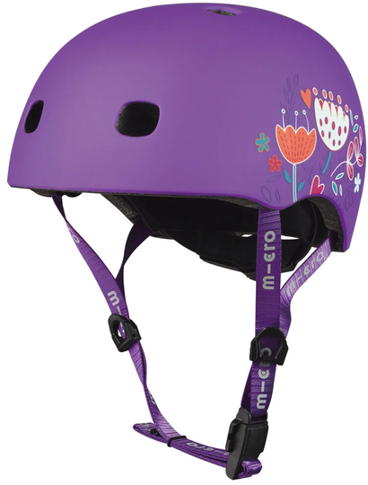 Micro Pyöräilykypärä, Floral Purple, S