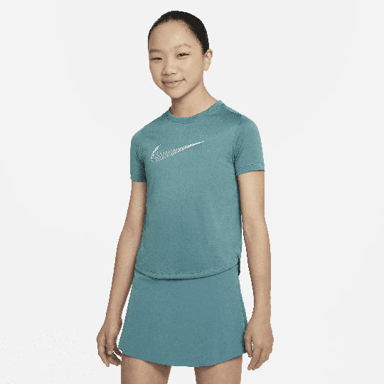 Nike Dri-FIT One Older Kids' (Girls') Short-Sleeve Training Top - 50% Recycled Polyester - Green