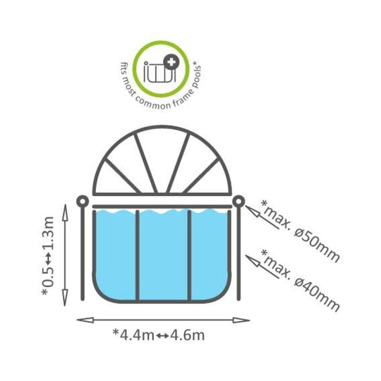 Allasseinä ø440-460 cm Pool Dome 262351