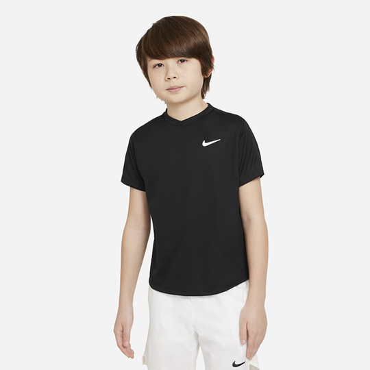 NikeCourt Dri-FIT Victory Older Kids' (Boys') Short-Sleeve Tennis Top - Black