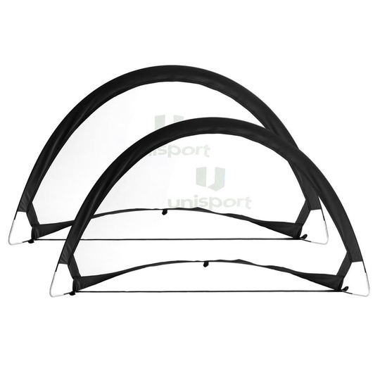Unisport Pop-Up Jalkapallomaali 2-Pack - Musta/Valkoinen
