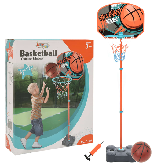 vidaXL Siirrettävä ja säädettävä koripallosarja 109-141 cm