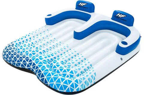 Bestway Hydro-Force Indigo Wave Double Lounge Uimapatja, Sininen/Valkoinen