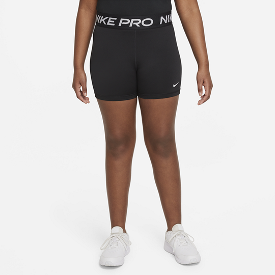 Nike Pro Dri-FIT Older Kids' (Girls') Shorts (Extended Size) - Black